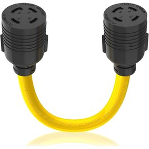 NEMA L14-30R to L14-30R Twist Lock 125V/250V 30 AMP Female to Female Cord Generator Adapter Convert Generator Hookup Transfer Gen Power to House 18 Inches 1.5 Feet