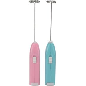 2 Pcs Mini Hand Mixer, High Frequency Motor One Hand Control Rustproof Stainless Steel Material Electric Stirrer for Household Coffee Painting Color Mixing