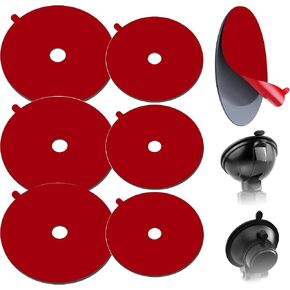 Sticky Adhesive Pad, 65m×3+55mm×3 PCS Round Square Double Sided Sticky Pads for Dash Cam Suction Cup Mount, Upgrade Grey Tapes are Boosts Suction Grip, Residue-Free and Easy Removal