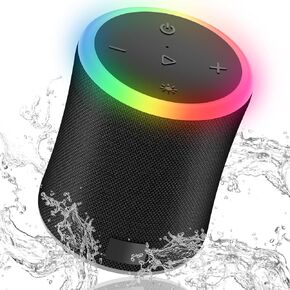 Portable Bluetooth Speaker Stereo Pairing, IPX5 Waterproof Wireless Speaker with HD Loud Stereo Sound, 8H Playtime Bluetooth Speakers, Bluetooth 5.3, RGB Lights, Outdoor Speaker for Party