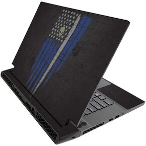 MightySkins Skin for Alienware M15 R3 (2020) & M15 R4 (2021) - Thin White Line | Protective Viny wrap | Easy to Apply and Change Style | Made in The USA