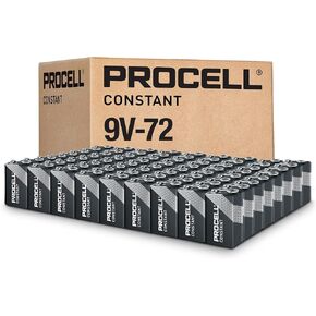 PROCELL Constant 9V Long-Lasting Alkaline Batteries (72 Pack), 5-Year Shelf Life, Bulk Value Pack for Consistent Moderate Drain Professional Devices