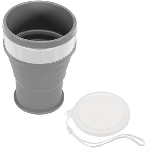 PATIKIL Collapsible Cup, 350mL Travel Folding Cup Silicone Portable Drinking Cup for Camping Hiking Outdoors, Gray