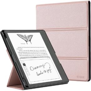 CoBak Stand Case for Kindle Scribe - Premium Folio Leather Cover with Pen Holder, Auto Sleep/Wake - Compatible with 10.2 Inch Kindle Scribe (2022/2024 Release)