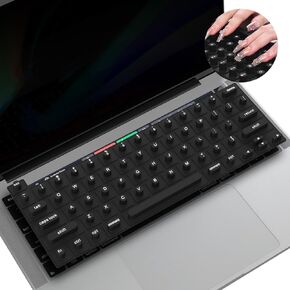 Keyboard Cover for Long Nails, Compatible with 2021-2024 MacBook Pro 14/16 inch, MacBook Air 13.6/15 inch, Raised Keyboard Cover for Long Nails Art, Black
