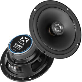 NVX® ESP65 6.5" E-Series 2-Way Coaxial Car Speakers, 360W Peak (120W RMS), 13mm PEI Dome Tweeters, Polypropylene Cone, Rubber Surround, 4 Ohm, Easy Installation for Cars/Trucks (Pair)