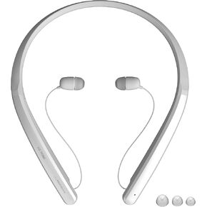 LG Tone Flex Wireless Bluetooth Stereo Neckband Earbuds HBS-XL7-32-Bit Hi-Fi DAC, Meridian Audio, White