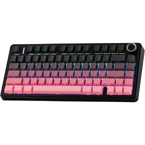 EPOMAKER X Aula F75 75% Wireless Gaming Keyboard, Tri-Mode Bluetooth/2.4GHz/USB-C Mechanical Keyboard, Hot Swappable Creamy Keyboard with 5-Layer Padding&Knob, NKRO, RGB (Black Pink Gradient)