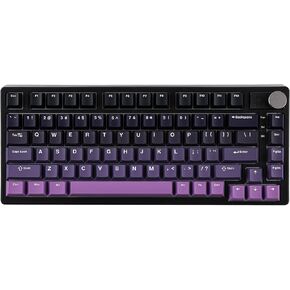 EPOMAKER HE75 Mag Wireless Gaming Keyboard with Hall Effect Switch and Changeable Knob Module, Rapid Fast Magnetic Keyboard with Adjustable Trigger, 2.4G/Bluetooth Keyboard, RGB Backlit (Black Purple)