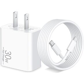 30W USB C Fast Charger for Google Pixel 9 Pro XL Fold 9 8 Pro 8a 8 7 Pro 7a 7 6 Pro 6a 6 5a 5 4XL 4a 3XL 3a 2XL, Type C Super Fast Charging Block PD Power Adapter with 6FT USB C to C Cable Cord