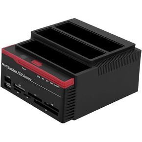 2.5/3.5 Inch Double Bay Docking Station, Hard Disk Docking Station, USB3.0 SATA/IDE Universal Hard Disk Reader, HUB Reader for 2000 / XP/Vista / / / Linux(US)