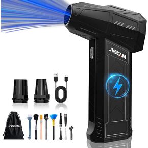 Compressed Air Duster - 180,000 RPM Electric Air Duster - with Brushless Motor, 3-Gear Adjustable Air Duster - for Keyboard, PC, Car, Air Bed, and Home Cleaning (X11-Black)