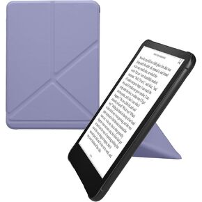 kwmobile Origami Case Compatible with Amazon Kindle Paperwhite (12. Gen 2024) / Kindle Colorsoft Case - Slim PU Leather Cover with Stand - Lavender