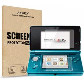 Akwox (حزمة من 4) HD Clear Crystal Top Lcd Protector + Buttom LCD Screen Filter for Nintendo 3DS