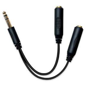 Y Cable Audio Splitter 1/4, Gold-Plated 1/4 Inch Splitter Y Cable, 6.35mm Male to Female Jack Dual 1/4 TRS Stereo Splitter Y Cable