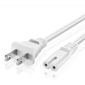 TNP 2 Prong Power Cord NEMA 1-15P to IEC320 C7 Power Cable Replacement for PS5 & PS4, Power Cord for Xbox Series S/X, Xbox One S/X, Printers, Soundbar LG, Samsung, TCL, Apple TV, 15 ft, White