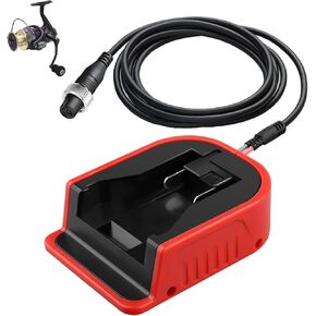 Fishing Reel Battery Adapter for Milwaukee 18V M18 Battery Work for Daiwa 14.4V 14.8V SEABORG 800MJ 800 800J 1200 1200J 1200MJ Electric Wheel Adapter Fishing Reels Power Cord Cable