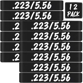 12 Pack Magsaddle .223/5.56 Magazine Marking Bands .223Cal 5.56mm Ammo Caliber Label Bands Identification Marker Holster Accessories