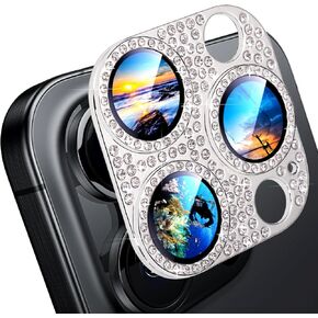 واقي عدسة الكاميرا لجهاز iPhone 16 Pro/iPhone 16 Pro Max Bling Diamond Cover Cover Cover Cover Screen Screen