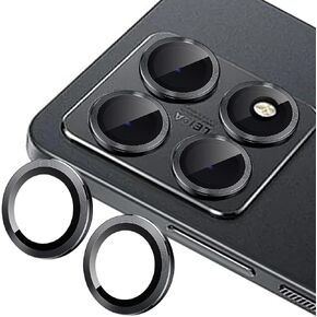 (2 Set for Xiaomi 14T Pro Camera Lens Protector, Scratch-Resistant HD Clarity Ultra-Thin 9H Tempered Glass with Aluminum Edging, Individual Metal Lens Cover (Black)