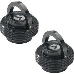 CAMPINGMOON 2pcs Cap Lid for Camping Gas Fuel Standard Canister with EN417 Lindal Valve Cassette Gas Can Black BKM-107-2P