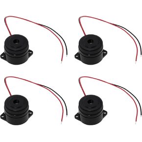 Maxmoral 4pcs سوداء نشيط الجرس الإلكترونية Sounders مستمر 90dB Mini صوت الصفير الإلكترونية DC 12V لتعديلات السيارة