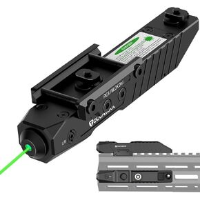 TOUGHSOUL Rifle Green Blue Red Laser Sight Compatible with M-Lok Picatinny Rail, Rechargeable Low-Profile Tactical Rifle Laser Sight with Strobe Function