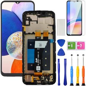 for Samsung A14 5G Screen Replacement with Frame for Samsung Galaxy A14 a146u s146vl a146a a146w LCD Display Touch digitizer Screen Assembly Part with Repair Kits 6.6 inch Black