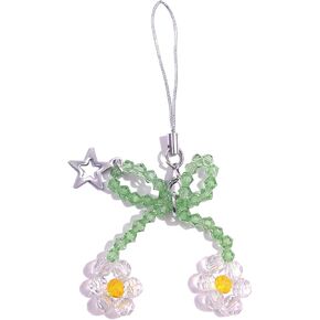 Cute Beaded Phone Charms for Women Girls Aesthetic Phone Charms for Phone Bag Airpods Camera Pendants Decor