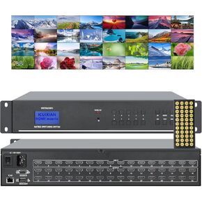 4K ICUIXIAN HDMI Matrix 16x32 4K@30Hz Support RS232，Web GUI，IR，EDID，HDCP，Rackmount 16x32 HDMI Matrix Switch LED Screen Display，Dolby Digital，DTS-HD Audio Transmission HDMI Matrix Switcher