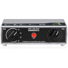 Douk Audio MC6 Mini 4-Way Analog Stereo RCA Audio Switcher Splitter Manual Selector Box Passive Preamp