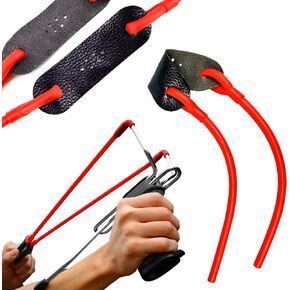 Slingshot Bands Leather Magnetic Bullet Pouch Sling Shot Rubber Tubing Wrist Rocket Replacement Bands
