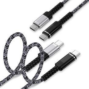 60W PD Samsung A34/S24FEUSB C to USB C Android Power Cord Type C Charger Cable Car Android Auto USB C Cord 3FT Fast Charging for Samsung Galaxy A16/A23/S24 Ultra S23/A15/A54/A53/A14/S23FE/S22 Plus/A13