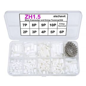 ZH 1.5MM Connectors and Crimp Terminal kit Compatible with JST ZH 1.5 Connector 2/3/4/5/6/7/8/9/10 Pin Housing