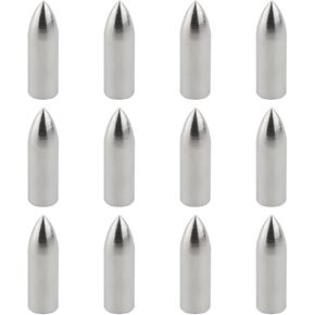 12PCS Stainless Steel Jacket Round Target Heads Arrow Replacement Tips 8MM Silver Inserted Arrows for Wooden Arrows Fiberglass Arrows Carbon Fiber Arrows Target Shooting Practice