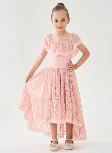 2Bunnies Girl Paisley Lace Back A-Line Straight Tutu Tulle Party Flower Girl Dress in Saudi Arabia