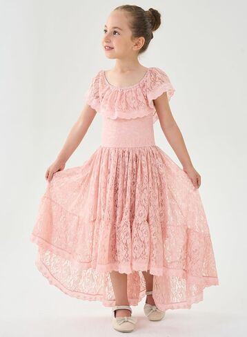 2Bunnies Girl Paisley Lace Back A-Line Straight Tutu Tulle Party Flower Girl Dress in Saudi Arabia