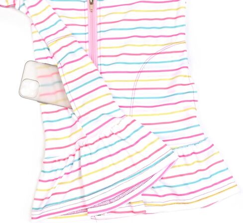 CHILDRENSTAR Girls Swim Coverups Terry Swimsuit Coverup Zip-Up Beach Flutter Sleeve Robe in Kuwait