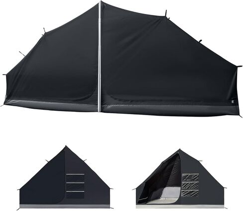 خيمة Kingcamp Khan الداخلية لشخصين ، خيمة غرفة داكنة مع شبكة عالية الكثافة ، مقاومة للرياح مضادة للماء لخفيف الوزن للتخييم على الظهر المشي لمسافات طويلة RV in Kuwait