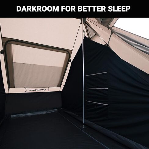 خيمة Kingcamp Khan الداخلية لشخصين ، خيمة غرفة داكنة مع شبكة عالية الكثافة ، مقاومة للرياح مضادة للماء لخفيف الوزن للتخييم على الظهر المشي لمسافات طويلة RV in Kuwait