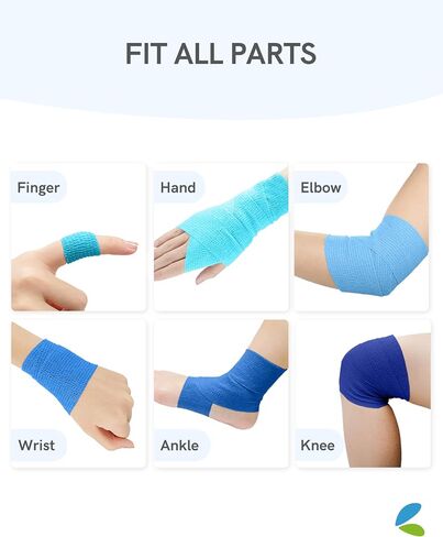 FriCARE Self Adhesive Bandage, First Aid Supplies Medical Tape Self-Adherent Cohesive, Latex Free for Kids Non-Woven Elastic Athletic Spat Tape Vet Wrap Fluorescent Orange 6 Rolls 2 Inches x 5 Yards in Kuwait