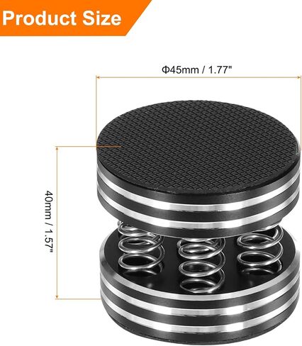MECCANIXITY 4 Pcs Subwoofer Isolation Pad, 45x40mm Speaker Isolation Pad Feet Speaker Spikes Turntable Audio Studio Monitor Isolation Pad for Audio Equipment, Black in Saudi Arabia