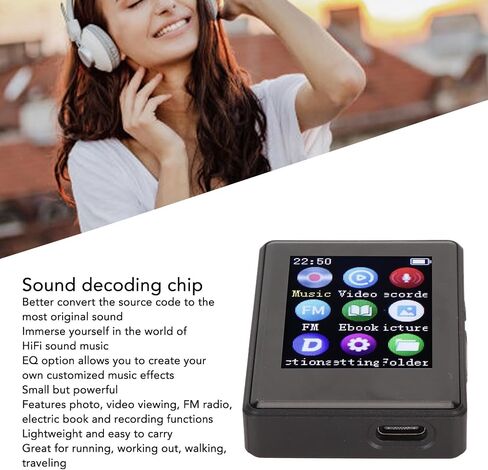 80 جيجابايت MP3 مشغل مع Bluetooth و Hifi Sound MP3 Spotify Player مع FM ، الراديو ، التسجيل ، E -Book 1.77 بوصة تدفق MP3 MP4 مشغل للأطفال (مع in Kuwait