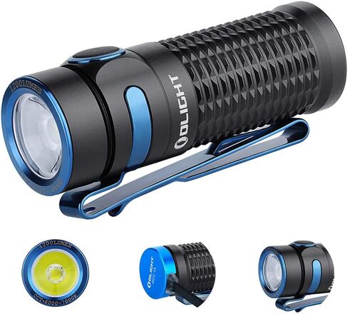 Olight Baton3 1200 Lumens Ultra-Compact EDC مصباح يدوي ، مدعوم من بطارية قابلة لإعادة الشحن للبحث المنزلي ، والتخييم في الهواء الطلق ، والمشي لمسافات طويلة وتسلق الجبال (أسود) in Kuwait