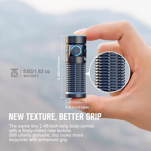 Olight Baton3 1200 Lumens Ultra-Compact EDC مصباح يدوي ، مدعوم من بطارية قابلة لإعادة الشحن للبحث المنزلي ، والتخييم في الهواء الطلق ، والمشي لمسافات طويلة وتسلق الجبال (أسود) in Kuwait