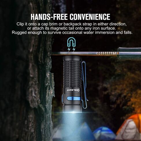 Olight Baton3 1200 Lumens Ultra-Compact EDC مصباح يدوي ، مدعوم من بطارية قابلة لإعادة الشحن للبحث المنزلي ، والتخييم في الهواء الطلق ، والمشي لمسافات طويلة وتسلق الجبال (أسود) in Kuwait