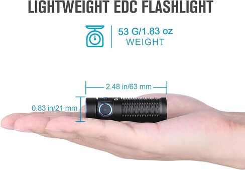 Olight Baton3 1200 Lumens Ultra-Compact EDC مصباح يدوي ، مدعوم من بطارية قابلة لإعادة الشحن للبحث المنزلي ، والتخييم في الهواء الطلق ، والمشي لمسافات طويلة وتسلق الجبال (أسود) in Kuwait