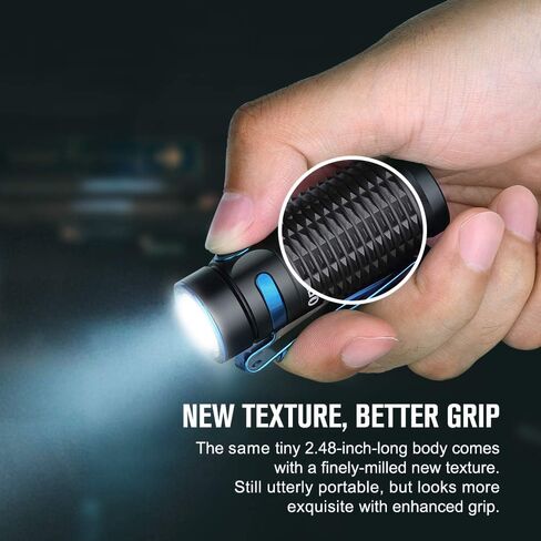 Olight Baton3 1200 Lumens Ultra-Compact EDC مصباح يدوي ، مدعوم من بطارية قابلة لإعادة الشحن للبحث المنزلي ، والتخييم في الهواء الطلق ، والمشي لمسافات طويلة وتسلق الجبال (أسود) in Kuwait