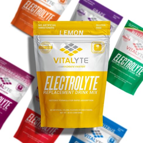 Vitalyte Electrolyte Powder Drink Mix, Isotonic Electrolyte Hydration Mix, Gluten Free Post Workout Powder Mix, Pack of 1, 35 oz., Lemon Flavor in Saudi Arabia