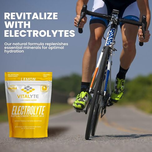 Vitalyte Electrolyte Powder Drink Mix, Isotonic Electrolyte Hydration Mix, Gluten Free Post Workout Powder Mix, Pack of 1, 35 oz., Lemon Flavor in Saudi Arabia